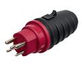 Kupplungsstecker 16A 250V CH-Stecker Typ J (T25) Schwarz / Rot